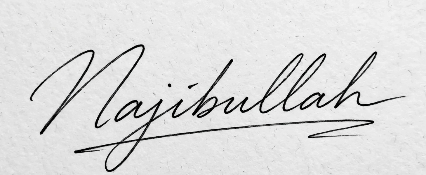 Signature of Najibullah